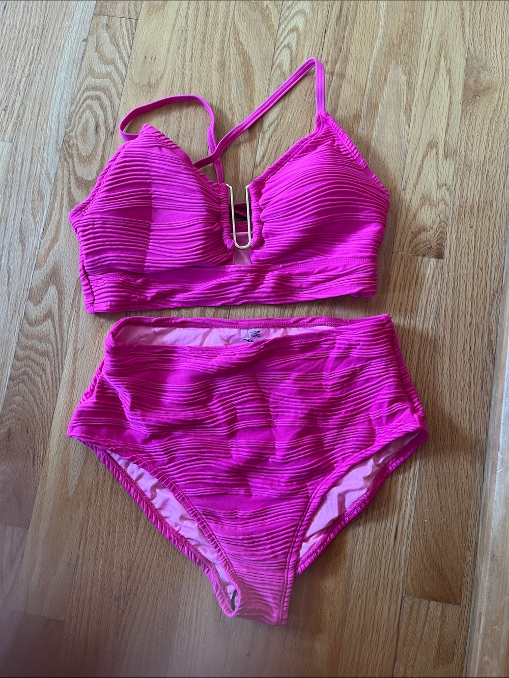 Textured Two Piece Swimsuit